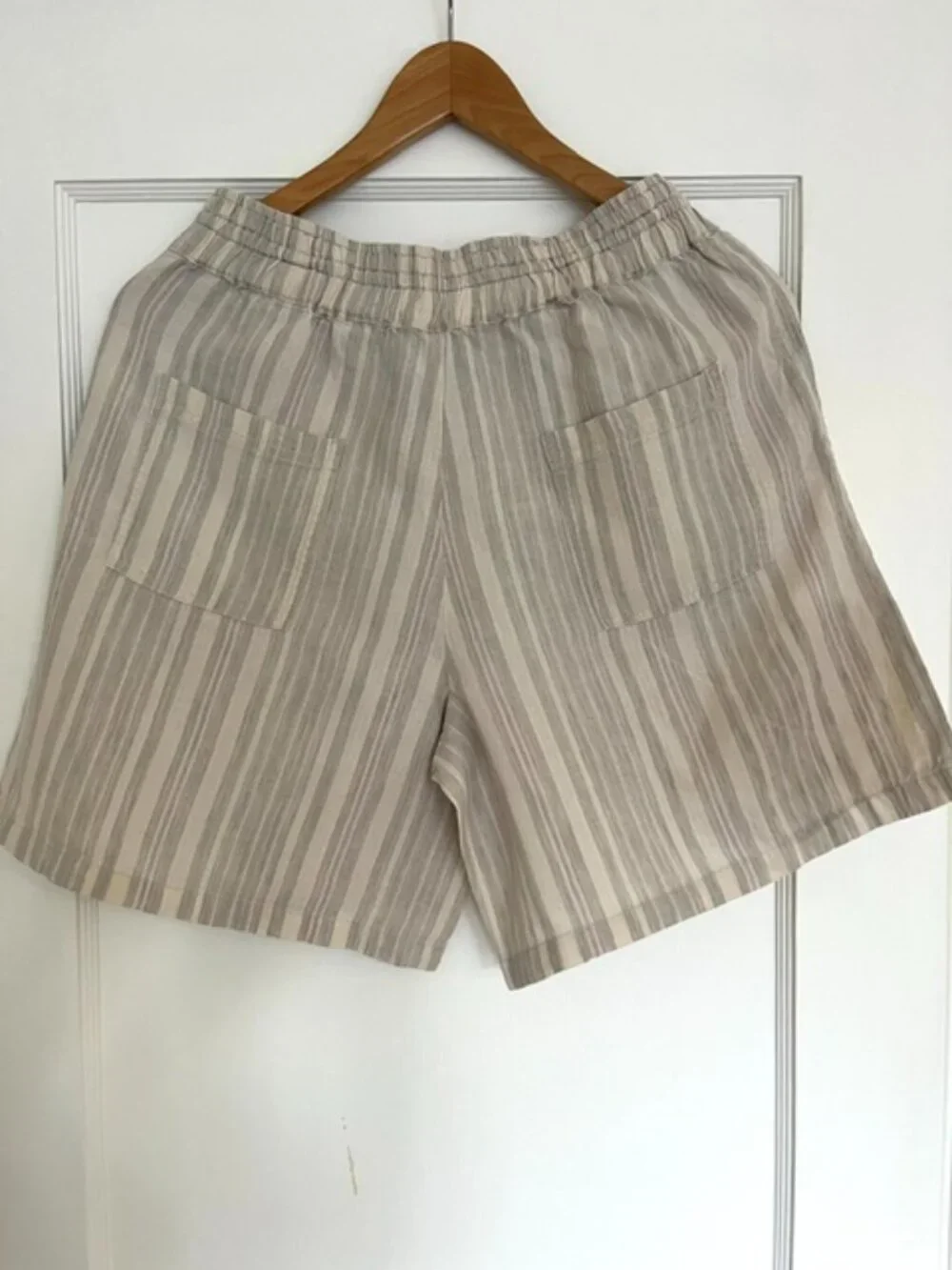 Anthropologie Beachy Linen Stripe Drawstring Shorts | Size S